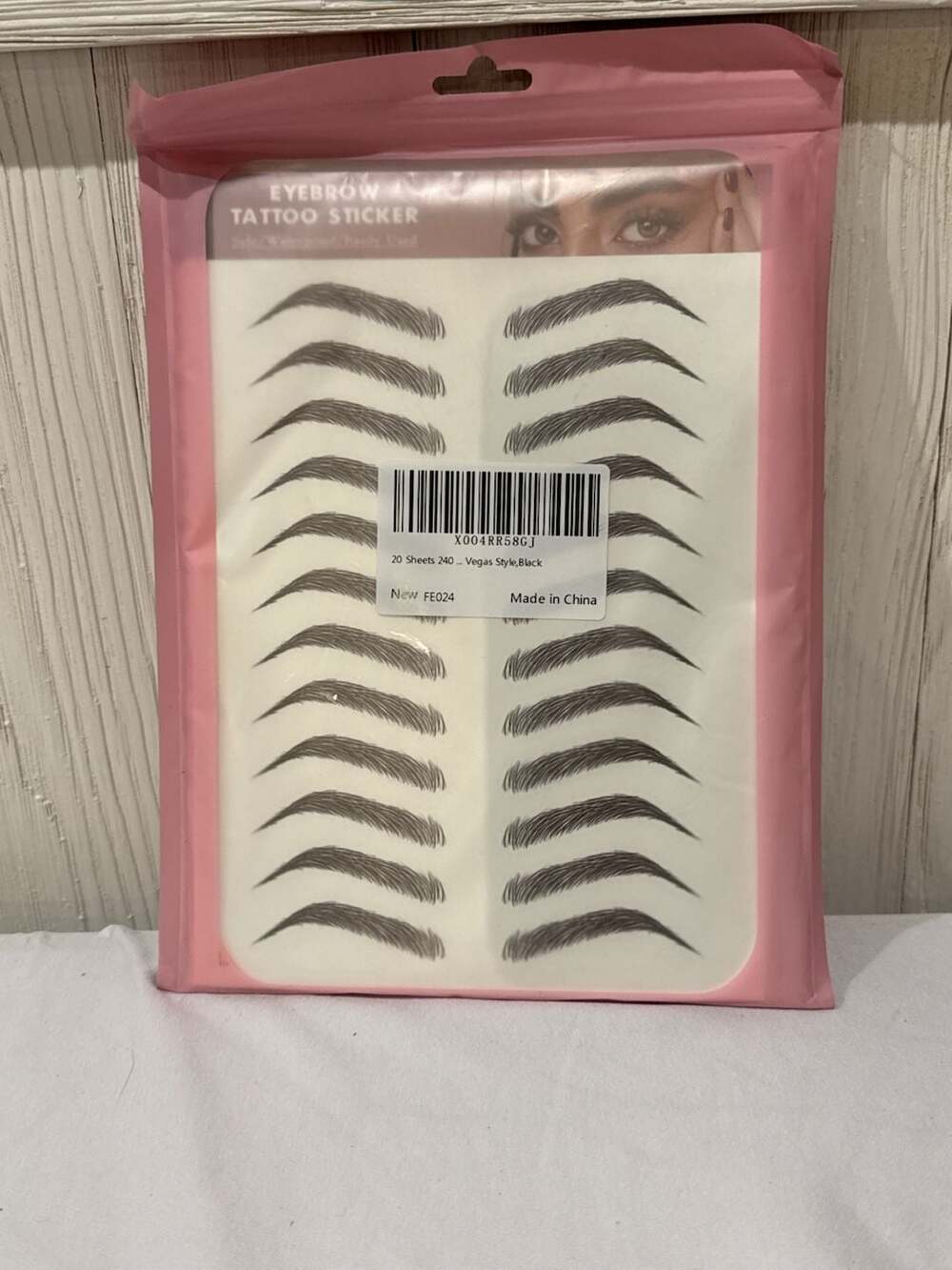 240 Count Eyebrow Tattoo Stickers 20 Sheets Vegas Style Black